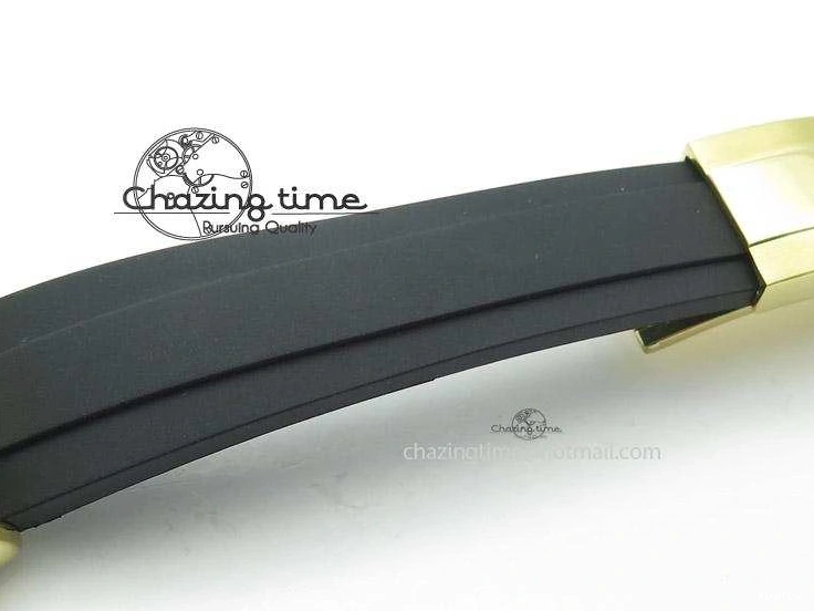 MiroTime 0403 Stylish Daytona YG BP Maker Gold Dial Sticks Markers On Rubber Strap A7750@ 4012